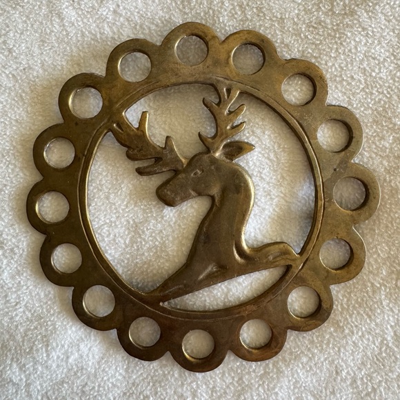 Other - Vintage Brass Stag Head Trivet